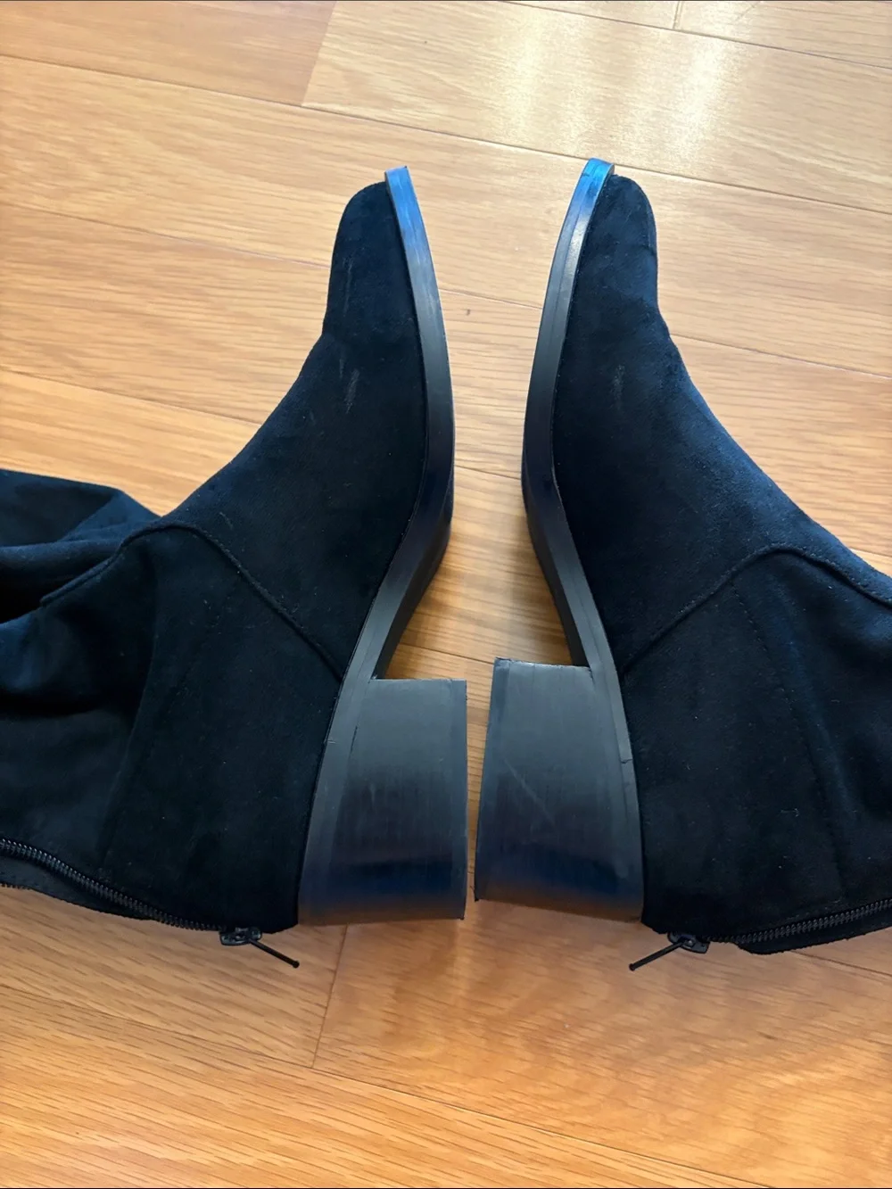 Steve Madden Black Over-the-Knee Suede Boots with Block Heel